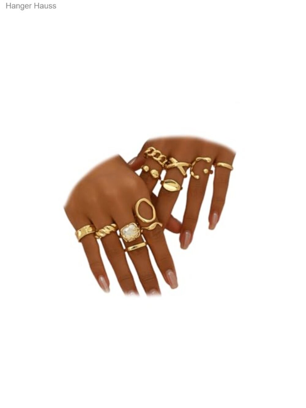 Vintage Gold Stackable Knuckle Rings Set Geometric Dome Open Rings Punk Costume